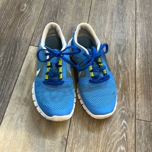 NIKE Free Run 3 GS Coast Blue Silver Youth Barfoot Running Shoes !!